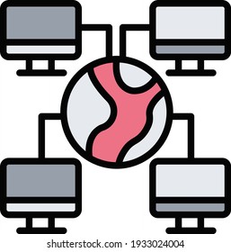 Networking sharing filled outline useable icons