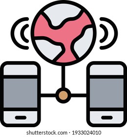 Networking sharing filled outline useable icons