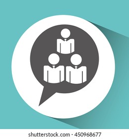 networking and teamwork cooperation icon, vector illustration