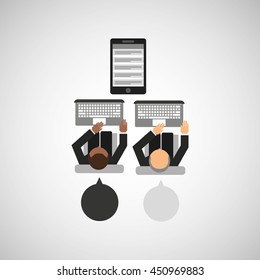 networking and teamwork cooperation icon, vector illustration