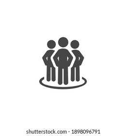 Networking and Teamwork Icon Black and White Vector Graphic