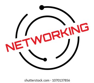 Networking typographic label, sign. Clean modern series