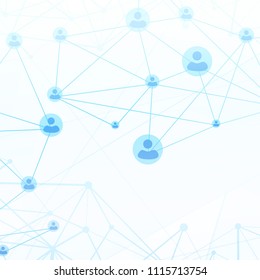 Networking user account concept layout background. Vector illustration