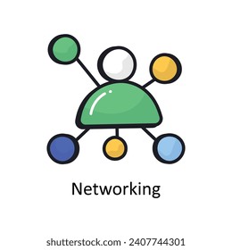 Networking vector filled outline doodle Design illustration. Symbol on White background EPS 10 File 