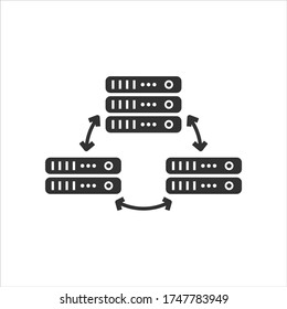 Networking vector icon on white background