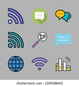 networking vector icon set