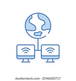 Networking vector icon stock illustration