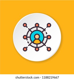Networking vector line icon. Referral programme. HR resource. Social media. Button for web or mobile app. UI/UX user interface. Editable stroke.