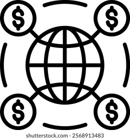 Networking Vector Lineal Icon On White Background.