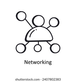 Networking vector outline doodle Design illustration. Symbol on White background EPS 10 File 