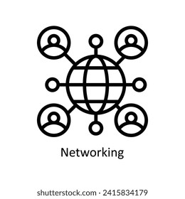 Networking vector  outline icon style illustration. EPS 10 File