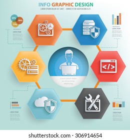 Networking and web admin concept info graphic design,vector