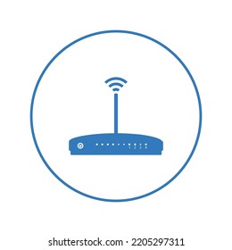 Icono de dispositivo de enrutador inalámbrico de red | Icono de versión circular |