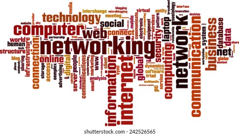 Networking word cloud concept. Vector illustration
