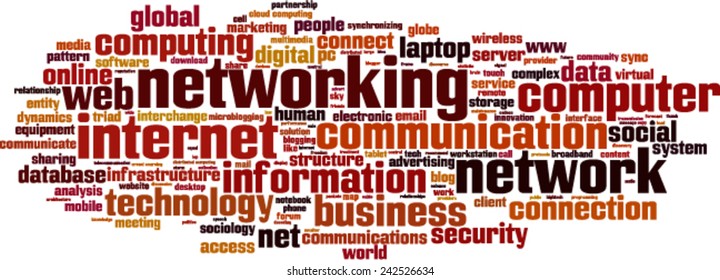 Networking word cloud concept. Vector illustration