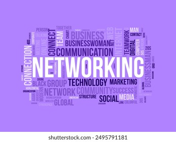 Networking wordcloud template. Business concept vector background.