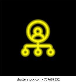 Networking yellow glowing neon ui ux icon. Glowing sign logo vector