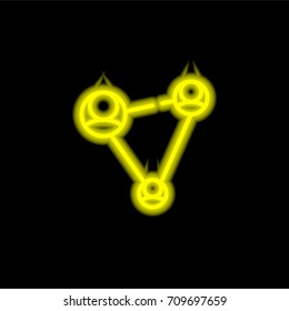 Networking yellow glowing neon ui ux icon. Glowing sign logo vector