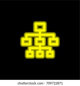 Networking yellow glowing neon ui ux icon. Glowing sign logo vector