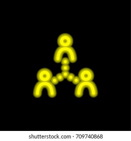 Networking yellow glowing neon ui ux icon. Glowing sign logo vector