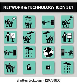 Networking,cloud computing & technology concept,icon set,Vector