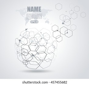 Networks -abstract globe symbol,  internet and social network concept.