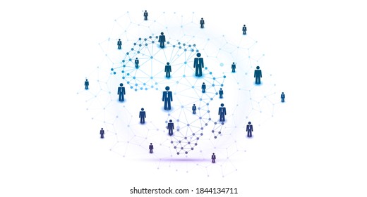 Networks - Business Connections - Social Media Concept Design with Map of Africa