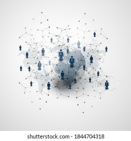 Networks - Business Connections - Social Media Concept Design with Earth Globe