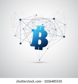 Networks - Business and Global Financial Connections, Cryptocurrency, Bitcoin Trading, Online Banking and Money Transfer Concept Design, Vector Illustration