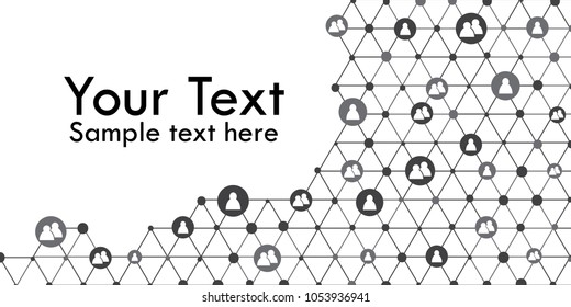 Networks, Business, Social Media Connections. Internet of Things or Cloud Computing, Digital Network Connections. Technology Background with place for your text, vector illustration.