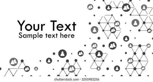 Networks, Business, Social Media Connections, Internet of Things or Cloud Computing, Digital Network Connections, Technology Background with place for your text, vector illustration.