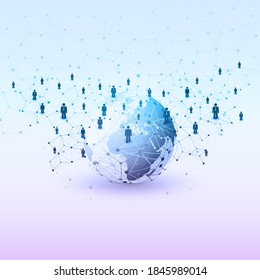 Networks - Colorful Business Connections - Social Media Concept Design with Earth Globe