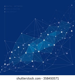 Networks Concept and Cloud Computing, Decentralized Management Structure - vector background eps 10