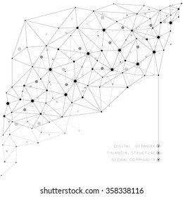 Networks concept and cloud computing, structure of society, variants of decisions - vector background eps 10