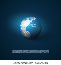 Networks Concept with World Map - Global Network Connections, Technology Concept Background, Creative Design Element Template