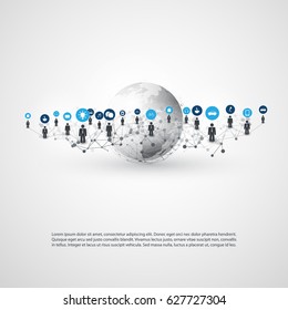 Redes - Conexiones - IoT, cloud computing, diseño de conceptos de medios sociales