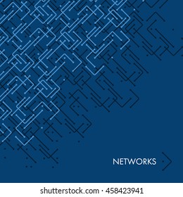 Networks, Connections - Mesh Pattern - Abstract Vector Background