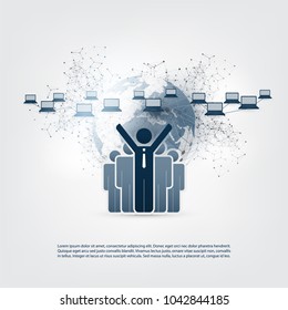 Networks - Online Business Connections, Remote Work, Social Media Concept Design