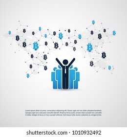 Networks - Online Business, Worldwide Financial Connections, Banking, Money Transfer Concept Design, Vector Illustration