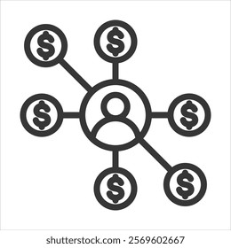 Networks Outline Icon Vector Illustration