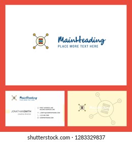 Networks router Logo design with Tagline & Front and Back Busienss Card Template. Vector Creative Design