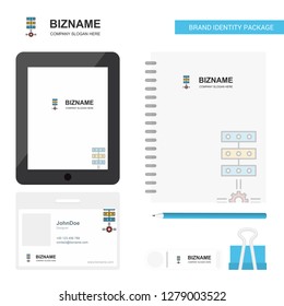 Networks setting  Business Logo, Tab App, Diary PVC Employee Card and USB Brand Stationary Package Design Vector Template