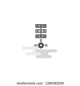 Networks setting  Web Icon. Flat Line Filled Gray Icon Vector