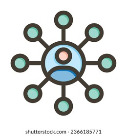 Mit Vektordicken gefülltes Farbsymbol von Netzwerken für private und kommerzielle Nutzung.
