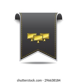 Networrk Icon golden Vector Icon Design