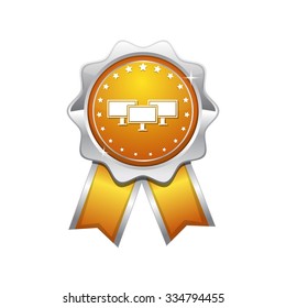 Networrk Icon Yellow Vector Icon Design