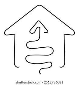 Net-zero Homes Monoline Icon Design. Represents Energy Efficiency, Sustainability, Green Buildings, Renewable Energy. Vector icon with editable Strokes and Colors.