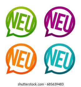 Neu New round Buttons. Circle Eps10 Vector.