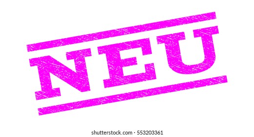 Neu watermark stamp. Text caption between parallel lines with grunge design style. Rubber seal stamp with unclean texture. Vector magenta color ink imprint on a white background.