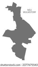 Neu Wulmstorf German city map grey illustration silhouette shape